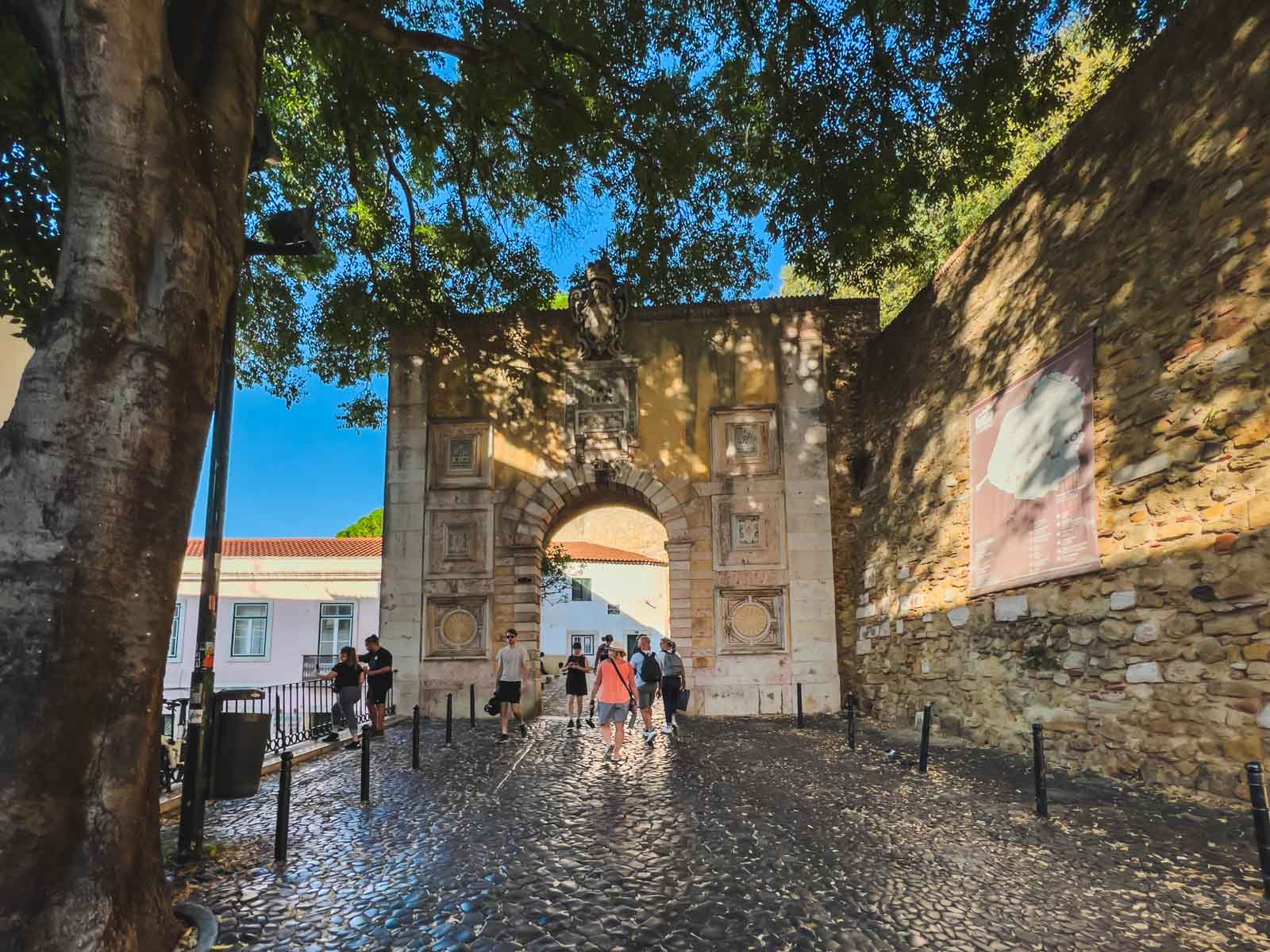 Entrance to Castelo de Sao Jorge in Lisbon, Portugal