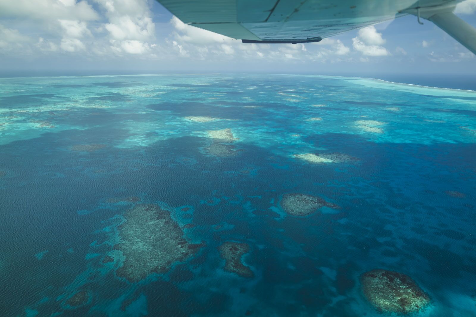 Views Flying to the Great Blue Hole in Belize