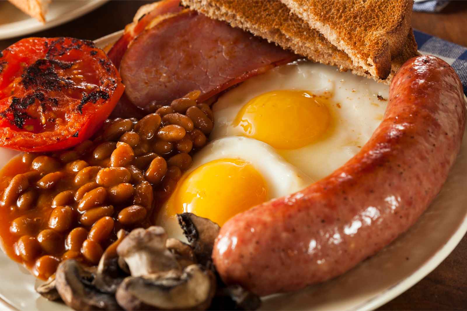 London Food English Breakfast with Baked Beans