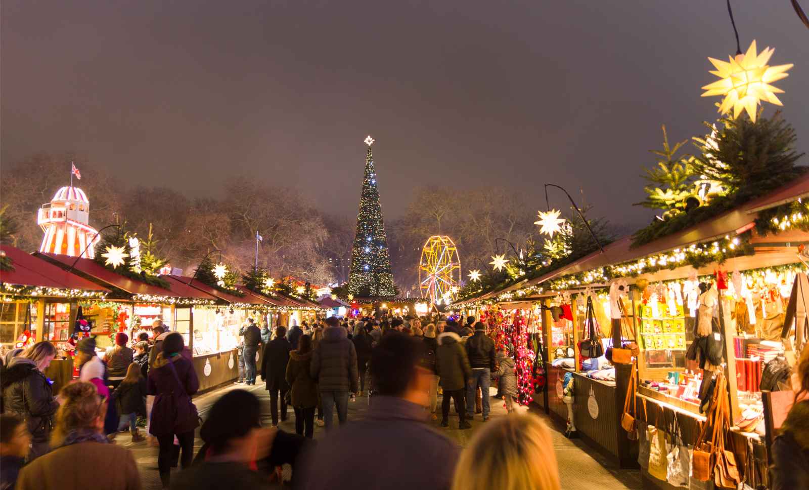 London for christmas Hyde Park market