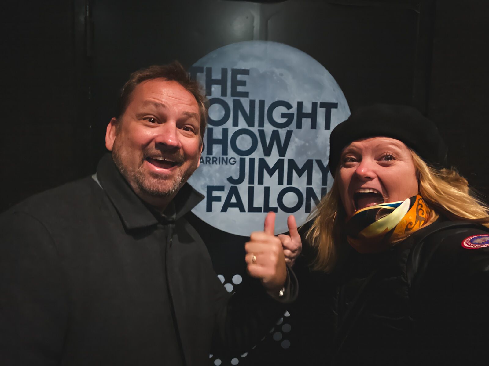 Checking out the Jimmy Fallon Show in New York City At Night