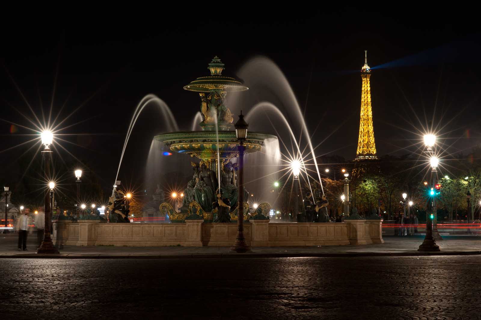 Evening at the Place de la Concorde in Paris