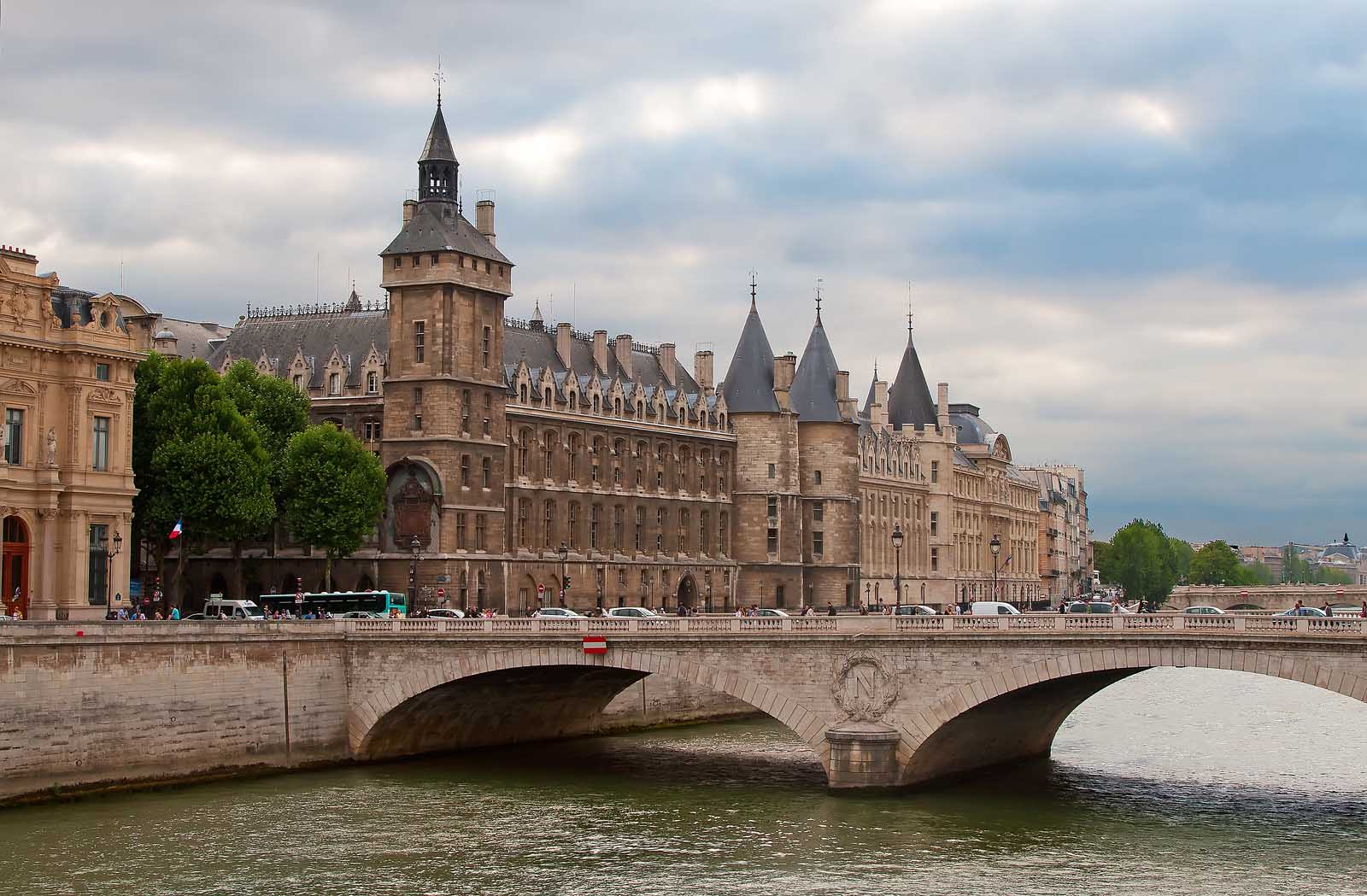 Castle Conciergerie across the river Seine in Paris