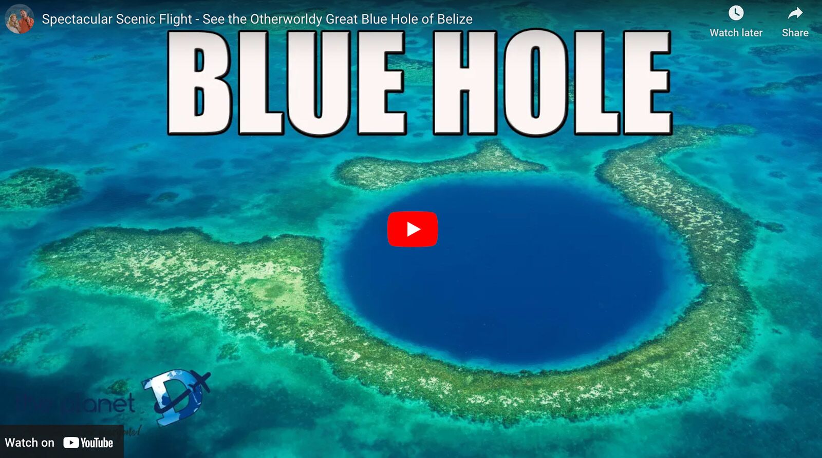 The Great Blue Hole Scenic Flight Video