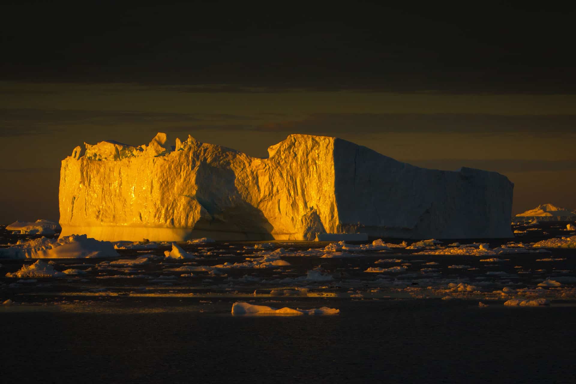 iceberg at sunset greenland