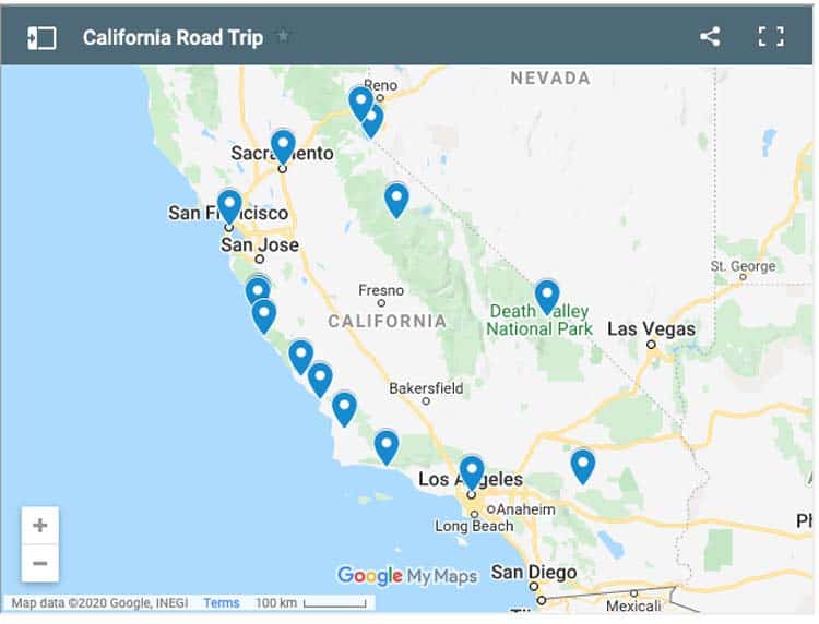 California Road Trip Itinerary