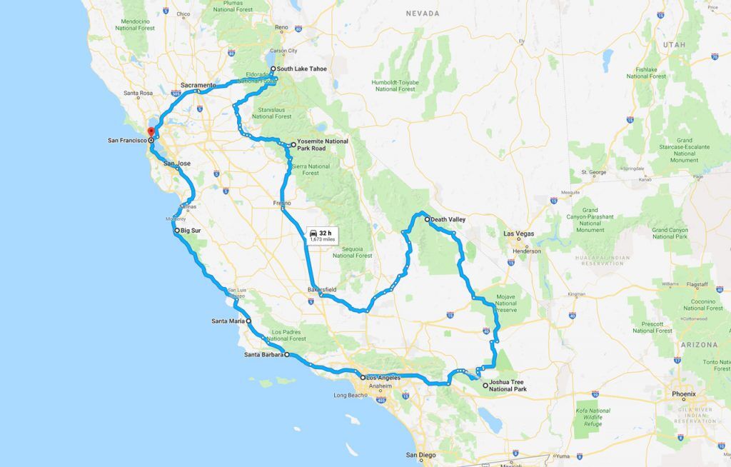 California Road Trip Itinerary